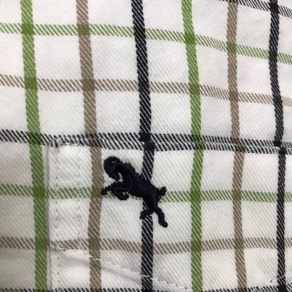 LOGG H&M White Green Plaid Shirt Size 5-6 Button - Picture 4 of 6